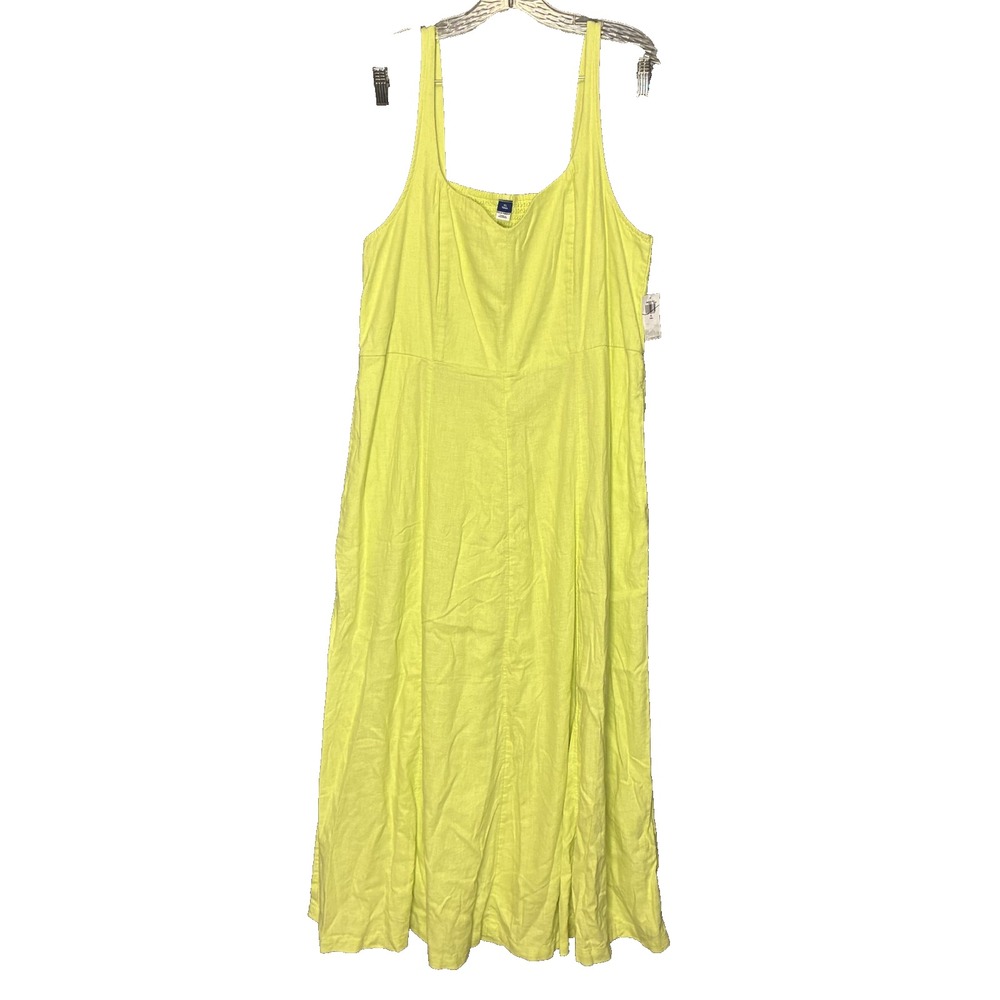 Old Navy Womens Linen Blend Sleeveless Notch Neck Maxi Dress XL Tall Resortwear
